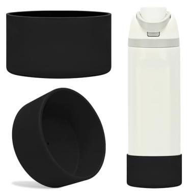 Imagem de TQONEP 2 peças de bota de silicone para garrafa de água Owala 680 g 947 g, capa protetora antiderrapante para garrafa de água de aço inoxidável Flip/Twist/FreeSip (preta, 680 g)