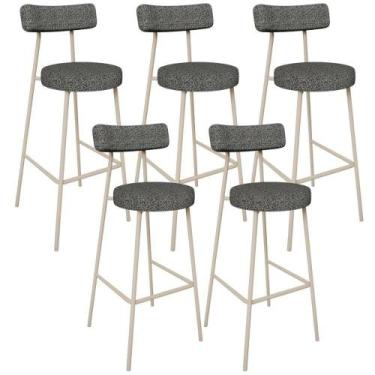 Imagem de Kit 05 Banquetas Alta Bar Cozinha Sala De Jantar Aço Milão Arena L02 L