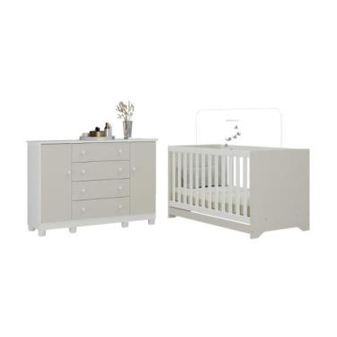Imagem de Berço Americano 3 em 1 com Cômoda 2 Portas 4 Gavetas Allegra Multimóve