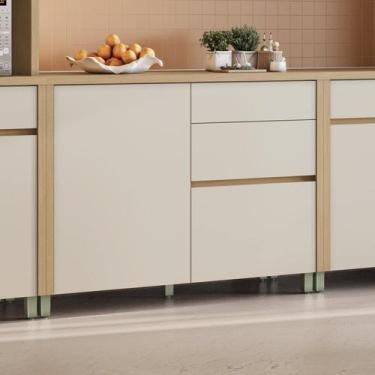 Imagem de Balcão 1 Portas 3 Gaveta 120cm 100% Mdf Condessa - Nesher Móveis