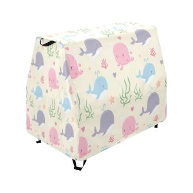 Imagem de Qilmy Cute Whales Kids Water Table Cover, Duty Waterproof Patio Table Covers for Outdoor Toddler Splash Tables, UV Resistant & Dustproof Play Table Protector, Cover Only