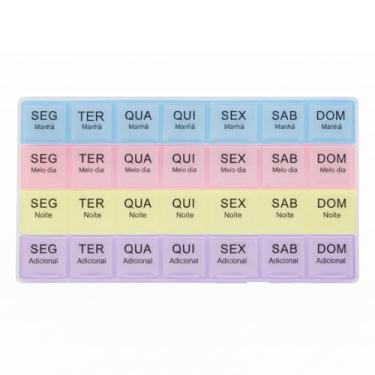 Imagem de Porta Comprimidos Semanal Premium Organizador de Remédios 7 Dias 4 Vezes ao Dia Manhã Meio dia Tarde Noite Portátil Pratico