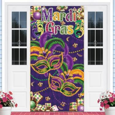 Imagem de Banner de carnaval de carnaval de carnaval decoração de baile de máscaras de Nova Orleans decorações de carnaval para festa em casa