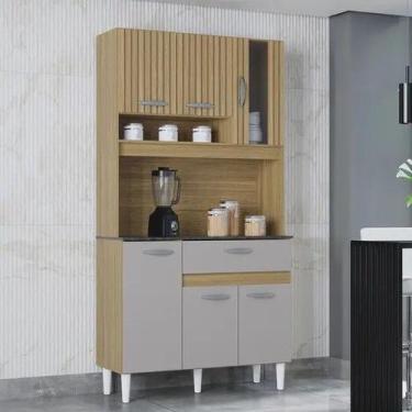 Imagem de Kit Cozinha Coral 6P1G DM RP/OF Poquema Compacto e Funcional