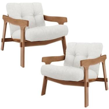 Imagem de Kit 02 Poltronas Decorativa Fixa Para Sala Living Ikary L02 Canela Pri