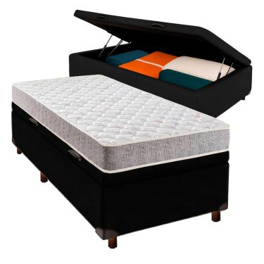 Imagem de Cama + Bau Preto e Colchão D33 Solteiro - D33 Inducol