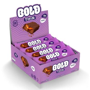 Imagem de Barra de Proteina Thin - 12 Unidades 40g Caramelo Crocante - Bold-Unissex