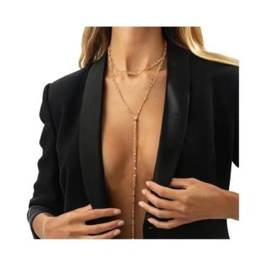 Imagem de Colar De Pingente Longo Com Franjas De Lantejoulas Em Camadas, Joia De