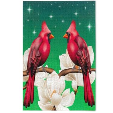 Imagem de Quebra-cabeça 1000 peças adultos desenho animado animal arte pássaro vermelho dia dos namorados cena floral natureza quebra-cabeças engraçado jogo de quebra-cabeça presentes, 1000 peças, 75 x 50 cm