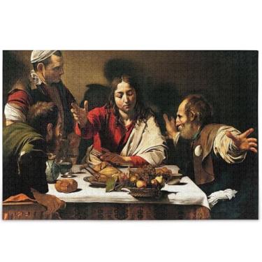 Imagem de Quebra-cabeça de pintura de ceia Caravaggio para adultos 500 peças presentes engraçados de tecnologia de jogo quebra-cabeças de cena de inverno estampa personalizada de flores animais, 52 cm x 37,8 cm