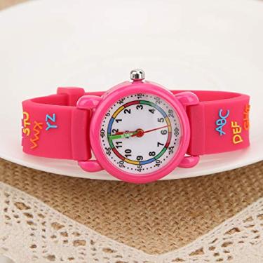 Imagem de Naroote Relógio de Pulso Infantil à Prova D'água, Relógio de Desenho Animado Com Letras Requintadas para Crianças, Ferramenta de Reconhecimento de Tempo, de Pulso para Crianças (Letra em concha de