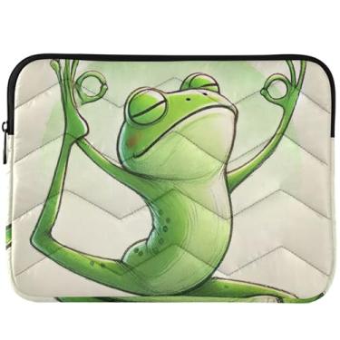 Imagem de Capa divertida para notebook de sapo de ioga para laptop para Macbook Air capa protetora para laptop de 13 polegadas universal de 13 a 14 polegadas