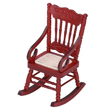 Imagem de Yosoo Cadeira Em Miniatura, Detalhes Requintados, Móveis de Madeira Em Miniatura de Cor Brilhante Com Design Clássico Moderno, para Sala de Estar, Quarto, Jardim de Estudo 1:12 (Mogno)