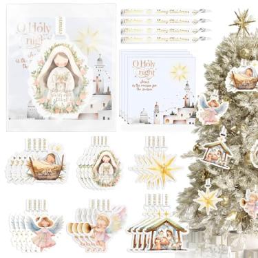 Imagem de Leelosp 24 conjuntos de purificadores de ar de presépio de Natal a granel perfumados enfeites de pendurar para árvore de Natal presépio presentes cristãos para lembrancinhas de igreja de natal