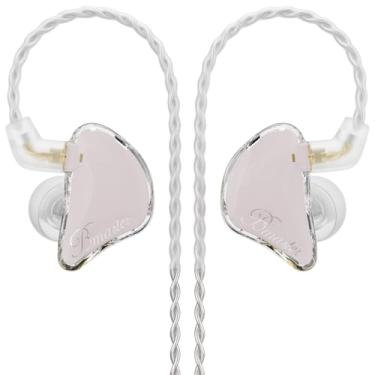 Imagem de Fones De Ouvido Intra-Auriculares Monitor, Fones De Ouvido Iem De Driver Triplo Com Graves Potentes, Isolamento De Ruído Hifi Estéreo Com Fio Para Músicos, Cantores, Bateristas (Rosa Nuvem)
