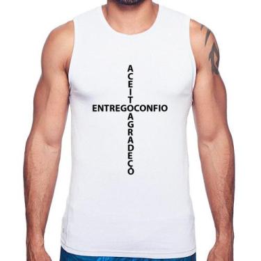 Imagem de Regata Entrego, Confio, Aceito, Agradeço - Foca na Moda, Branco, G