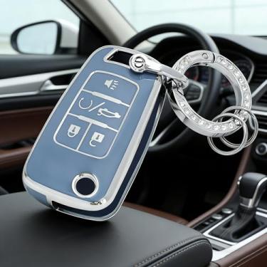 Imagem de Capa de chaveiro de TPU com chaveiro compatível com Chevy Chevrolet para Buick Encore Terrain Malibu Camaro Cruze Impala Carro Smart Key Shell Acessórios