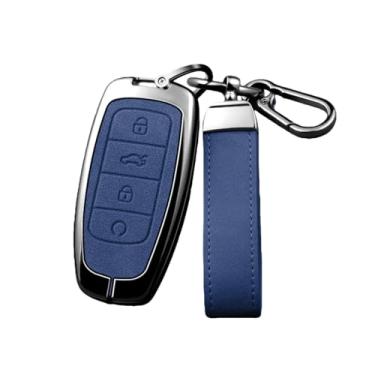 Imagem de Capa de couro para chave de carro, liga de zinco, compatível com incubatório jaecoo tigo 7 8 pro max omoda c5 plus arrizo 5 estilo(Blue chain)