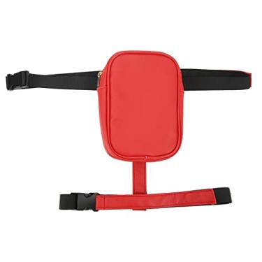 Imagem de SPYMINNPOO Bolsa para Pernas Com Arnês para Coxa, Pochete Durável Em Couro PU para Mulheres, Parque Temático, Corrida Diária (Vermelho)