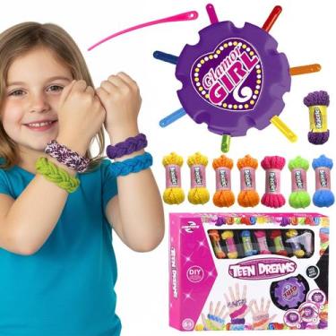 Imagem de Kit Artesanato Fábrica De Pulseiras Acessórios Coloridos Para Crianças