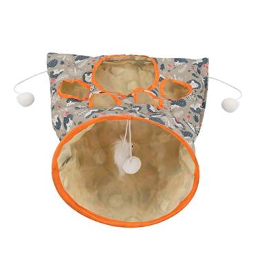 Imagem de YOUTHINK Túnel de Brinquedo Dobrável para Gatos, Túnel de Papel de 3 Camadas Com Bola de Pelúcia e Material de Poliéster Durável para Gatos Brincalhões (ouriço azul)