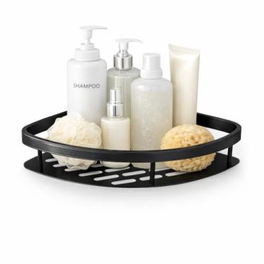Imagem de Suporte de Canto Organizador em Aço Inox 304 Prateleira Sem Furar Não Enferruja Ideal para Banheiro Lavanderia Cozinha Multiuso Estante Nicho Preto Sem Furadeira Instalação Fácil Resistente PrimeZA