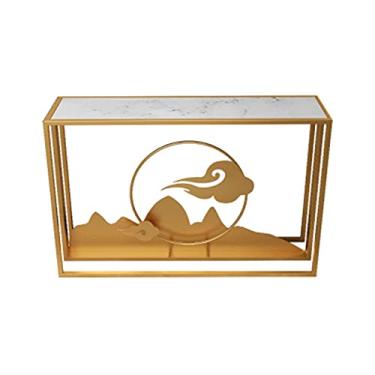 Imagem de Mesa de console de metal, mesa de sofá simples para sala de estar, mesa de armazenamento de varanda, conjunto de decoração de casa (cor: B)