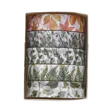 Imagem de Fita Washi Romântica Com Flores, 5 Rolos, Fita Decorativa DIY Fofa E F