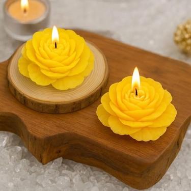 Imagem de Velas Rosa Kit 5 Flor decoração festa lembrancinha casamento eventos 30g (Amarela)