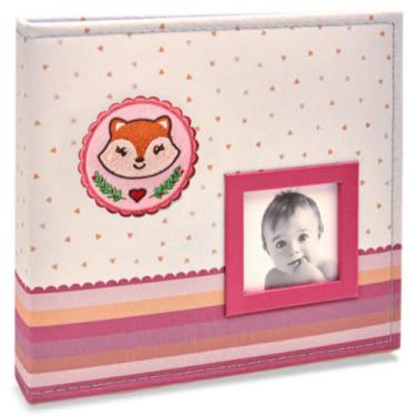 Imagem de ALBUM 200 FOTOS 10X15 BEBE TECIDO RAPOSA ROSA- ICAL 819