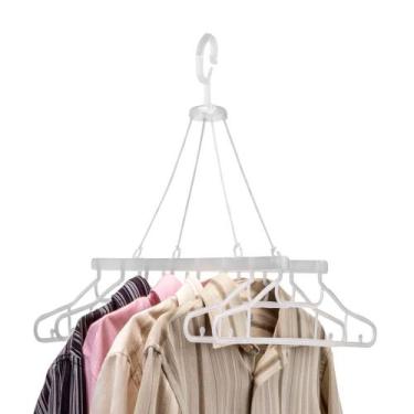 Imagem de Varal Cabideiro 8 Cabides Transparente Pratico Resistente Multiuso Com