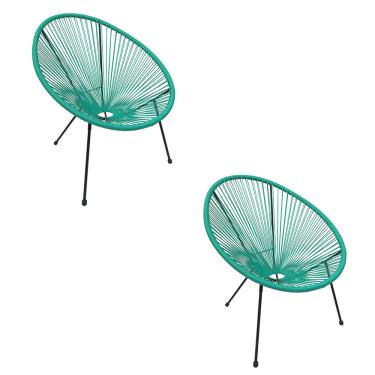 Imagem de Cadeira Área Externa kit 2 Acapulco Verde R02 - D'Ross