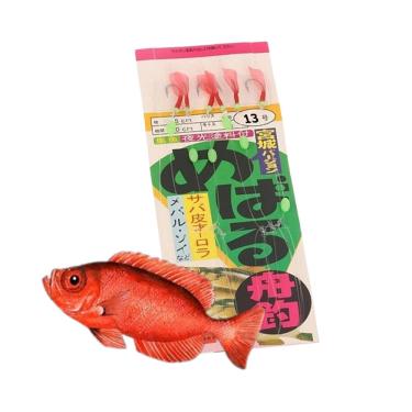 Imagem de Isca Artificial Fluorescente Sabiki 6 Anzois Rio Lago Acude Bagre Robalo Baiacu Corvina Xerelete Pesca Noturna Esportiva