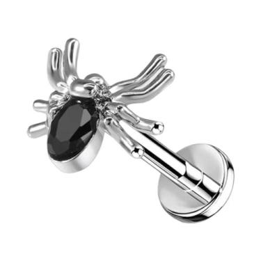 Imagem de Brinco De Piercing Tragus Em Aço Inoxidável Com Strass, Cruz Crescente