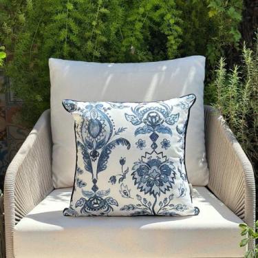 Imagem de Capa Almofada Impermeável Floral 45x45 Azul - AMOFADAS