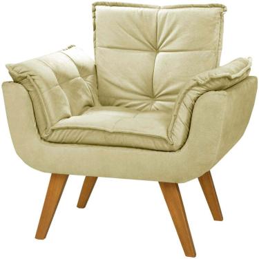 Imagem de Poltrona Decorativa Opala Suede Composê Bege