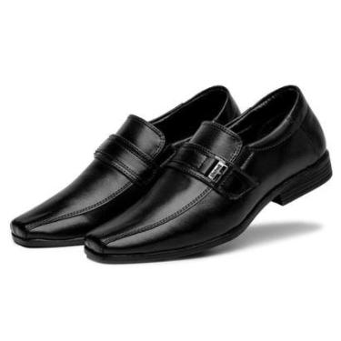 Imagem de Sapato Social Infantil Calce Facil Bico Quadrado Sola Borracha Gel Palmilha Macia Confortavel Pajem-Masculino