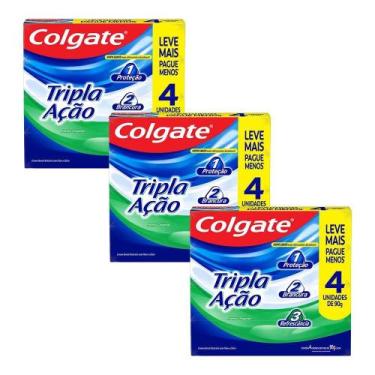 Imagem de Kit 3 Pack Creme Dental Anticárie com Flúor e Cálcio Colgate Tripla Aç