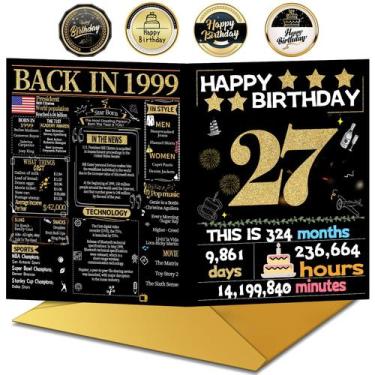 Imagem de Cartão de Aniversário Joycard 27 anos com Envelope 20x25 cm