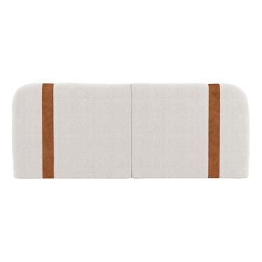 Imagem de Cabeceira Painel Orgânico Cama Box King Size Flay 195cm Dobrável Bouclé Off White - Abmaza