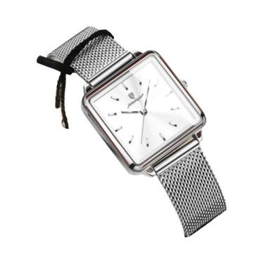 Imagem de Relógio De Pulso Feminino À Prova d'Água Em Aço Inoxidável Com Malha E