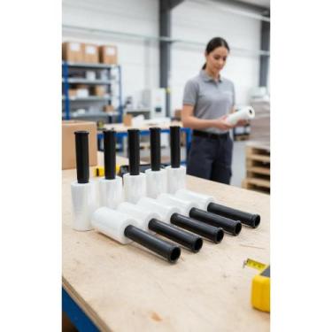 Imagem de KIT 10 Bobinas Filme Stretch 10cm Transparente Protetor - Congratulati