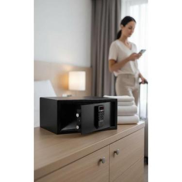 Imagem de Cofre Digital Preto 42cm: Segurança Eletrônica e Chave - Congratulatio