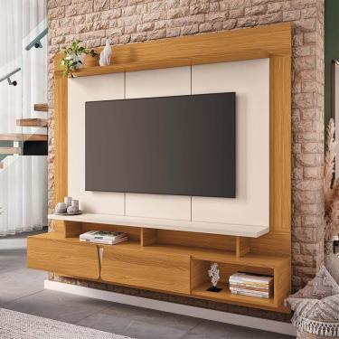 Imagem de Painel Para TV 60 Pol com Bancada Suspensa 160cm Sideral B01 Cinamomo Off White - Lyam Decor