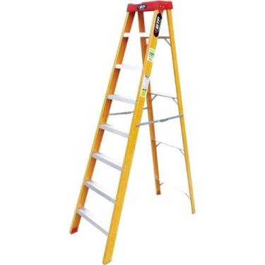 Imagem de Escada De Fibra Tesoura Prática, 7 Degraus, Para Eletricista, Efp9902 