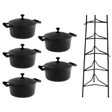 Imagem de Jogo Caçarola Silicone Preto T/F 16 ao 24cm e Paneleiro - Libaneza