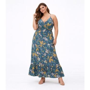 Imagem de Vestido Feminino Longo De Alcinha Midsize Select Azul, G, Azul