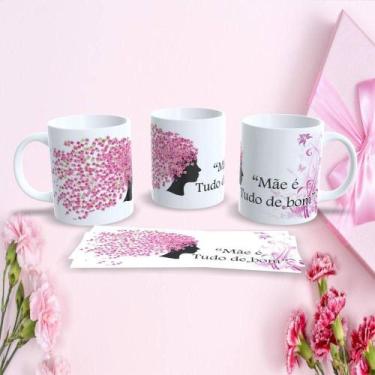 Imagem de Caneca de Porcelana 325ML Mães Estampa 90 Dia das Mães Branco Apta Mic