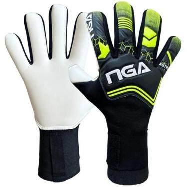 Imagem de Luva de Goleiro Profissional Nga Soccer Astra, Preto, Neon, 8