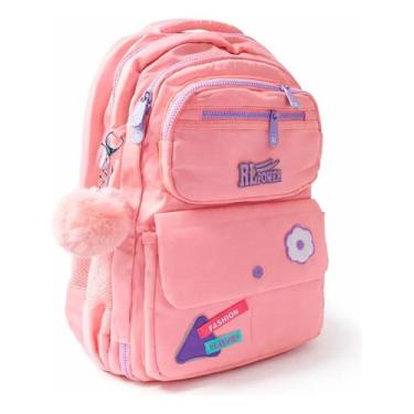 Imagem de Mochila Escolar Infantil 29L Feminina com 5 Bolsos e Divisórias Intern